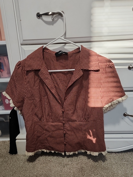 Cider Tops - Cider Red and Cream Gingham Top